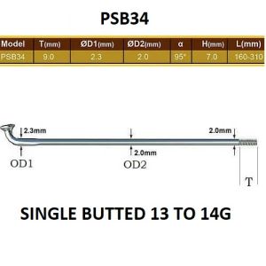 PSB34 BLANK SPOKE 320mm BLK JB